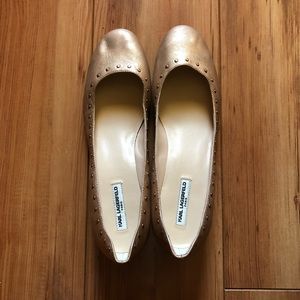 Metallic Karl Lagerfeld Wedge shoes Size 9.5